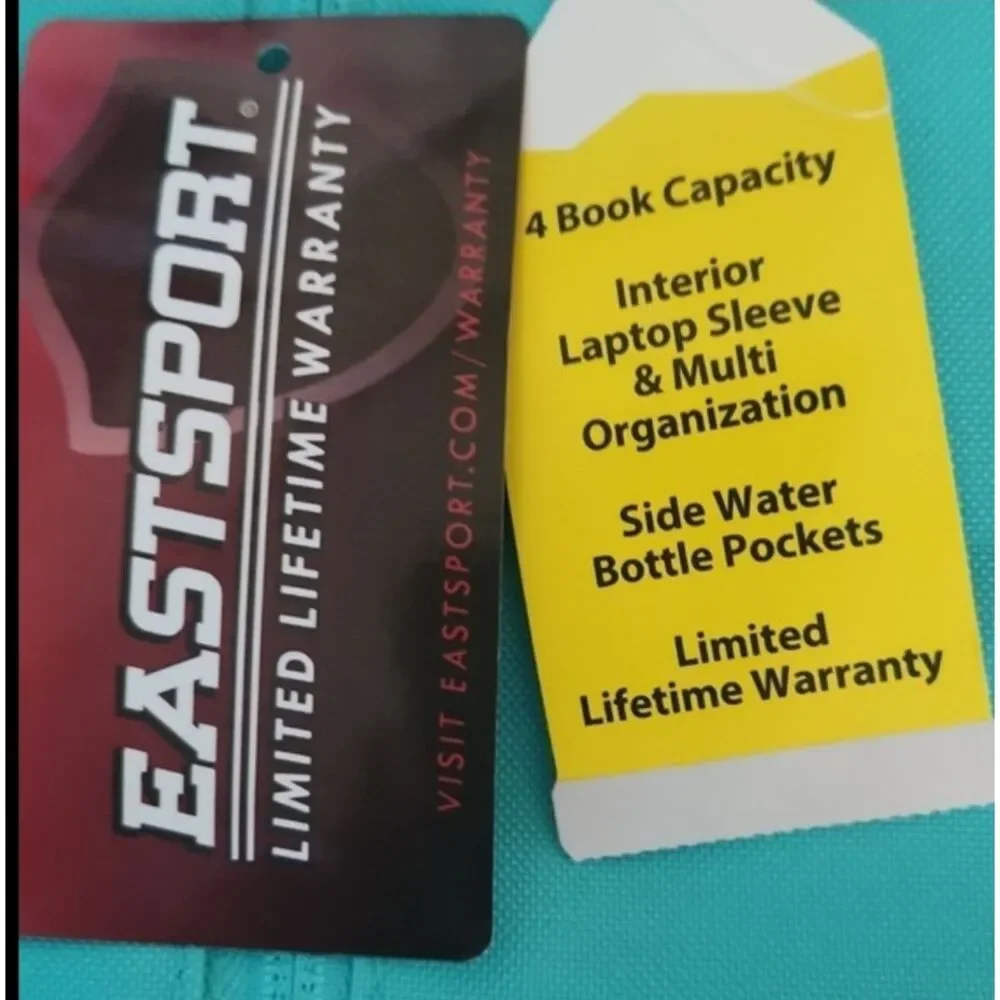 Green Eastport backpack 4 book capacity Laptop sleeve Water bottle pockets NWT